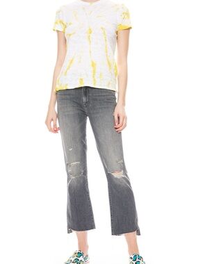MOTHER The Insider Crop Step Fray Distressed Jeans - size 24